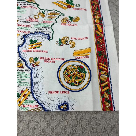 Italy La Pasta Tea Towl Wall Art Tapestry Decorative with Pasta Regions‎ 23x34 - Picture 5 of 9